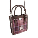 Ladies Small Harris Tweed Tote Bag Pink Burgundy Gaelsong