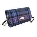 Harris Tweed Small Shoulder Bag in Scottish Tartan Blue Purple Gaelsong