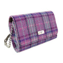 Harris Tweed Small Shoulder Bag in Scottish Tartan Purple Mint Gaelsong