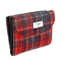Handcrafted Harris Tweed Small Jura Purse Red Grey Gaelsong