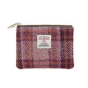 Handcrafted Harris Tweed Small Coin Pouch Pink Burgundy Gaesong