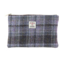 Harris Tweed Zip Pouch Bag in Tartan Soft Purple Gaelsong