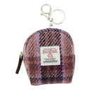 Harris Tweed Small Zip Bag in Tartan Pink Burgundy Gaelsong