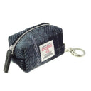 Harris Tweed Tartan Mini Zip Bag Grey Black Gaelsong