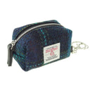 Harris Tweed Tartan Mini Zip Bag Turquoise Gaelsong