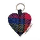 B90203 Heart Designed Harris Tweed Keyring Blue Pink Gaelsong