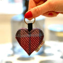 B90203 Heart Designed Harris Tweed Keyring Pastel Pink Gaelsong
