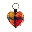 B90203 Heart Designed Harris Tweed Keyring Saffron Gaelsong