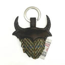 B90204 Handcrafted Harris Tweed Highland Cow Keyring Country Green Gaelsong