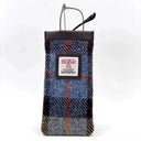 B90205 Handmade Harris Tweed Soft Glasses Case Blue Brown Gaelsong