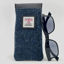 B90205 Handmade Harris Tweed Soft Glasses Case Blue Gaelsong