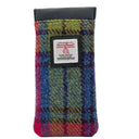 B90205 Handmade Harris Tweed Soft Glasses Case Blue Pink Gaelsong