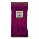 B90205 Handmade Harris Tweed Soft Glasses Case Purple Check Gaelsong