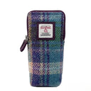B90206 Handwoven Harris Tweed Double Glasses Case Green Purple Gaelsong