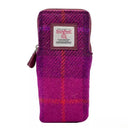 B90206 Handwoven Harris Tweed Double Glasses Case Purple Gaelsong