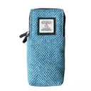 B90206 Handwoven Harris Tweed Double Glasses Case Sky Blue Gaelsong