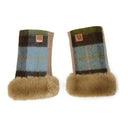 Ladies Lambswool & Fleece Mittens Chesnut Blue Gaelsong
