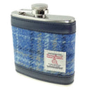Harris Tweed Scottish Tartan Hip Flask Light Blue Gaelsong