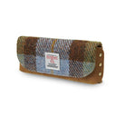 Genuine Leather & Harris Tweed Glasses Case Chesnut Blue Gaelsong