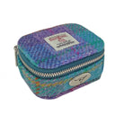 Harris Tweed Square Zip Purse in Tartan Green Purple Gaelsong