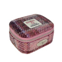 Harris Tweed Square Zip Purse in Tartan Pink Burgundy Gaelsong