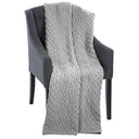 D50638 Honeycomb Merino Wool Aran Throw Grey Gaelsong