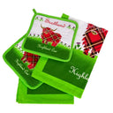 D50690 Highland Cow Cotton Tea Towel Set of 2 Towels and Pot Holder Gaelsong