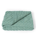 D50732 SEAFOAM GREEN Colour Supersoft Merino Chunky Cable Knit Throw Compact Size Gaelsong
