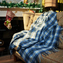 Scottish Tartan Lambswool Blanket Blue Gaelsong