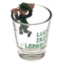 Irish Shot Glass with Funny Leprechaun Figurine Gaelsong
