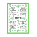 Irish Themed Cotton Tea Towel Four Leaf Clover Gaelsong
