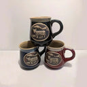 D63084 Embossed Stoneware Highland Cow Mug Gaelsong