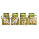 Traditional Bone China Irish Kitchen Set 4 Mugs and Coasters Gaelsong