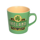 Retro Design Irish Ceramic Coffee Mug Green Shamrock Gaelsong