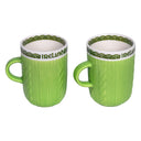 Cable Knit Ceramic Coffee Mugs Light Green Gaeslong