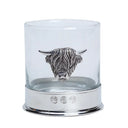 D68648 Pewter Highland Cow Whisky Glass Gaelsong
