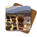 D68711 SKYES COASTER Cork Base Sheep Irish Coaster Gaelsong