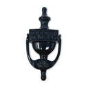 D91225 Black Brass Irish Failte Door Knocker with Shamrock Design Gaelsong