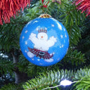 Hand Painted Glass Scotland Themed Bauble Snowman Gaelsong