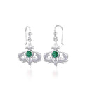 J13798 A Wee Flower of Scotland Earrings with Gemstone Green Color Gaelsong
