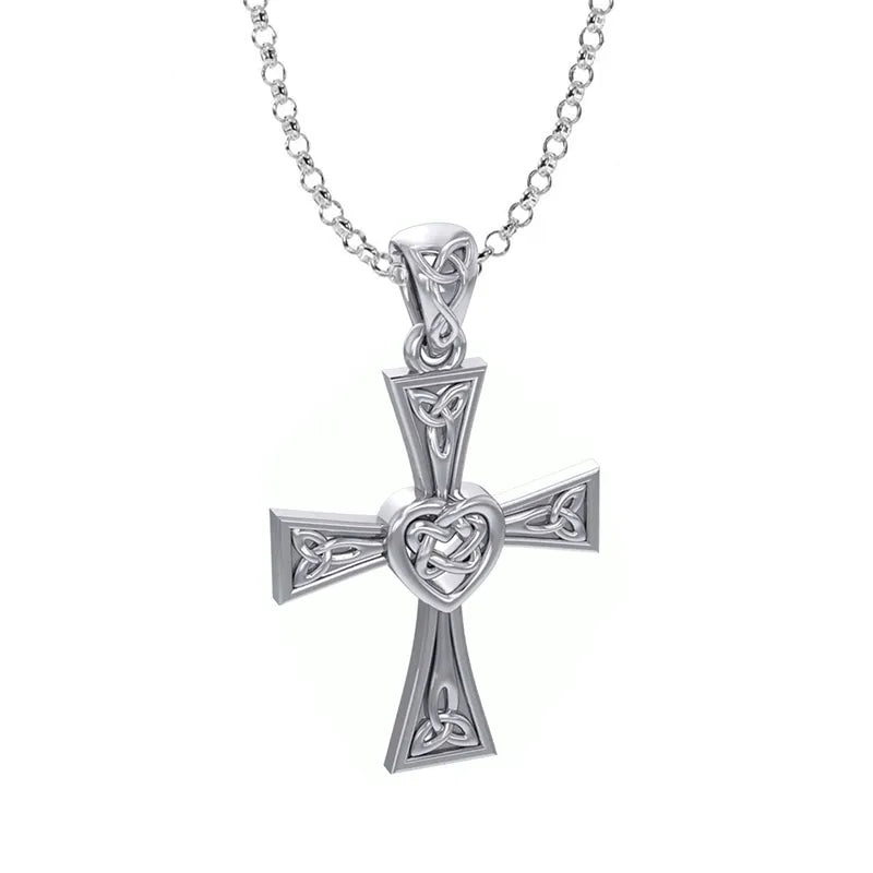 Silver Celtic Heart Cross Pendant | Gaelsong – GaelSong