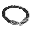 J50004 Handcrafted Celtic Braided Leather Bracelet Black Gaelsong