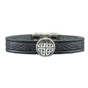 J52181 Black Celtic Knot Leather Cuff Gaelsong