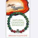 Connemara Marble Stretch Bracelet with Crystals & Charms Brown Gaelsong