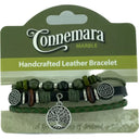 Handmade Connemara & Leather Bracelet with Celtic Charms Tree of Life Gaelsong