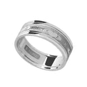 J71012 WOMEN Embossed 10K White Gold Claddagh Band Gaelsong