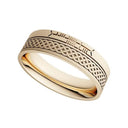 J71013 COMFORT YELLOW Handmade 10K Gold Ogham Band Wedding Rings Gaelsong