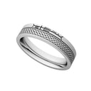 J71013 NARROW WHITE Handmade 10K Gold Ogham Band Wedding Rings Gaelsong