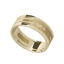 J71014 WOMEN 10K Gold Engraved Irish Claddagh Wedding Band Gaelsong