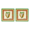 D68667 Irish Designed Ceramic Set of 2 Coasters Harp Gaelsong